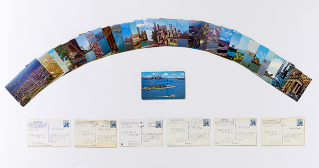 On Kawara  © I GOT UP, 47 photomechanical reproductions (postcards); Each 8.3 x 14 cm, 1970